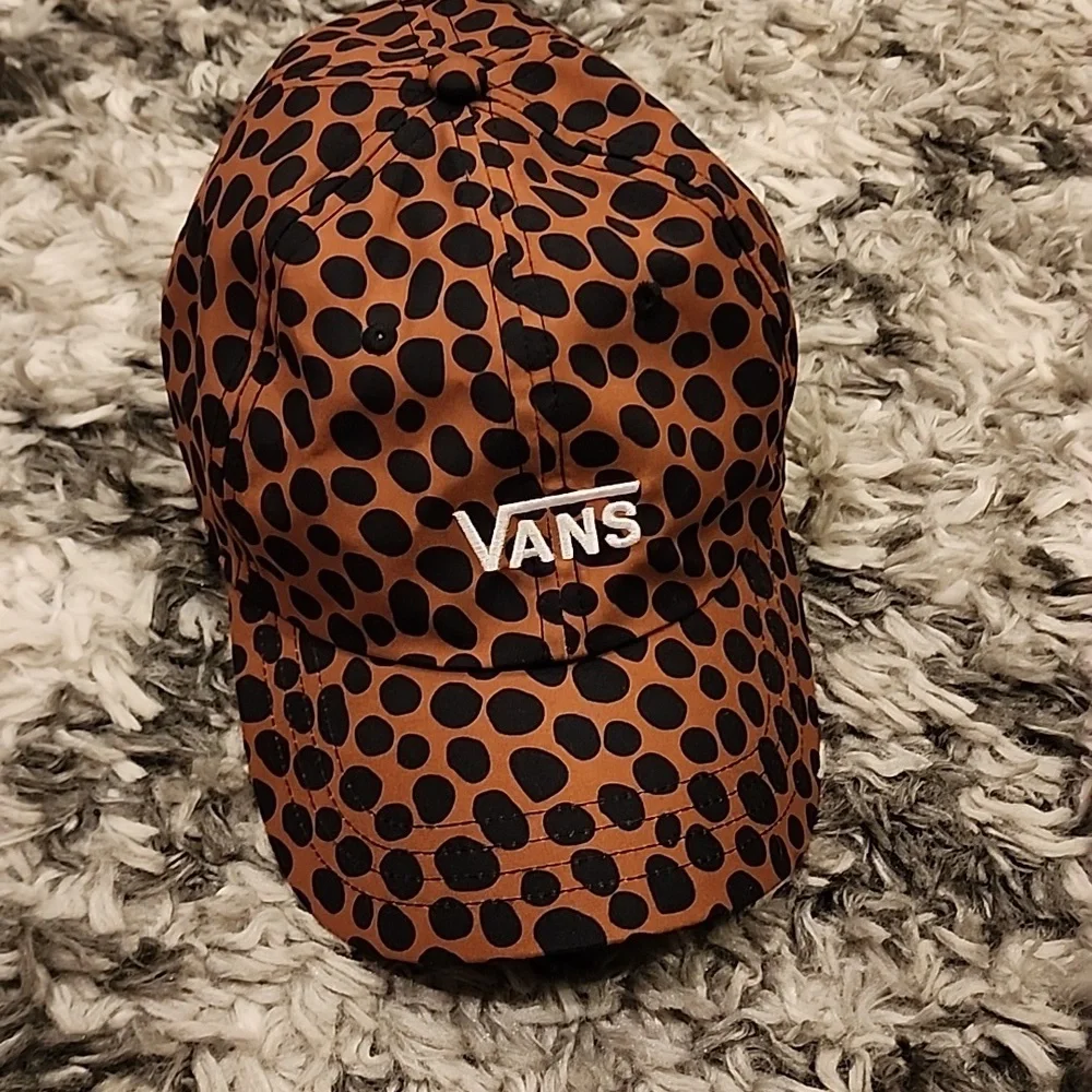 VANS BASKETBALL HAT ANIMAL PRINT BROWN/BLACK ONE SIZE ,PRE-OWNED - Picture 3 of 6